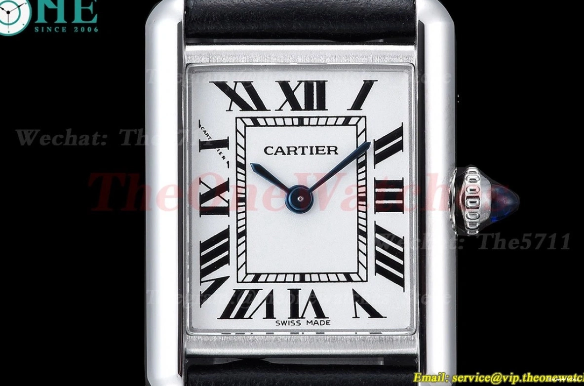 Tank Must Black Quartz On K11F dial White Leather Strap Small 0517